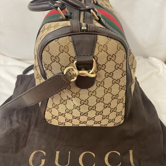 Gucci Boston Beige and Brown Monogram Duffel Bag - Picture 5 of 16